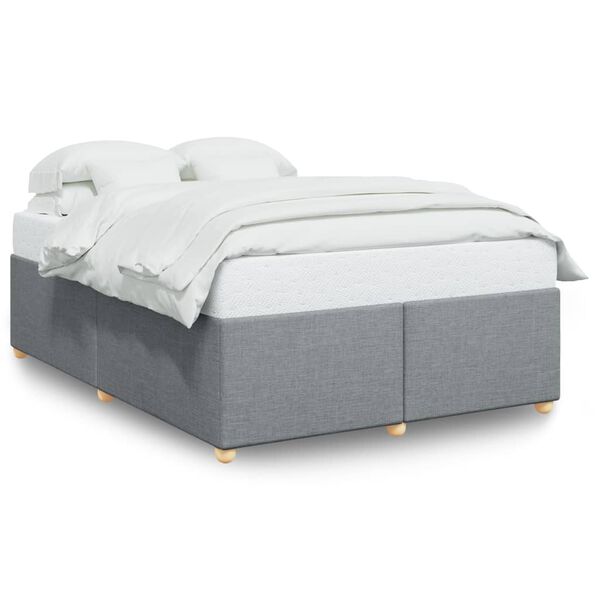 vidaXL Bedframe zonder matras stof lichtgrijs 160x200 cm