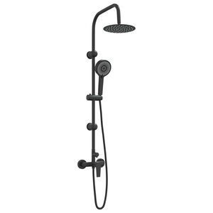 vidaXL Douchesysteem Zwart Roestvrij staal 21 x 48 x 112 cm