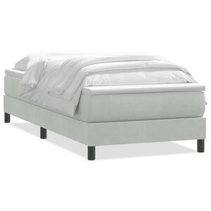 vidaXL Boxspring met matras fluweel lichtgrijs 80x210 cm