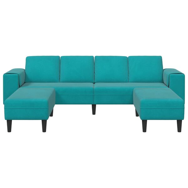 vidaXL Bankstel Turquoise Fluweel