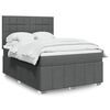 vidaXL Boxspring met matras stof donkergrijs 140x200 cm