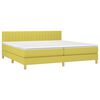 vidaXL Boxspring met matras en LED stof groen 200x200 cm