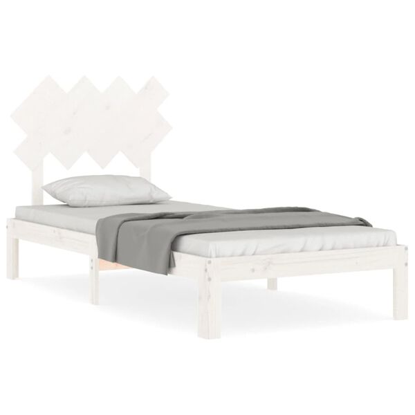vidaXL Bedframe zonder matras massief grenenhout wit 90x200 cm