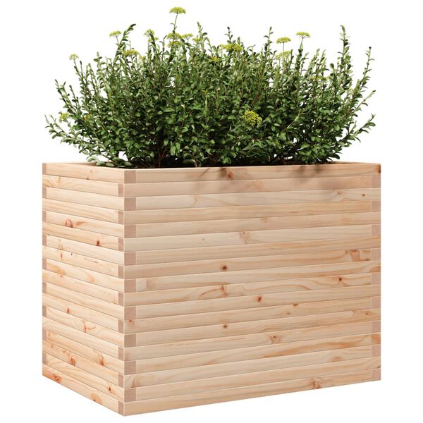 vidaXL Plantenbak 90x60x68,5 cm massief grenenhout