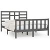 vidaXL Bedframe massief grenenhout grijs 160x200 cm
