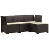 vidaXL 4-Persoons Tuinbank met Kussens Rieten Look PP Bruin