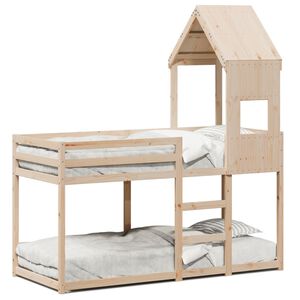 vidaXL Stapelbedframe zonder matras massief grenenhout 90x190 cm