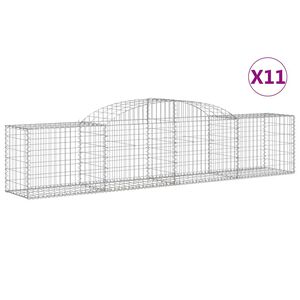 vidaXL Schanskorven 11 st gewelfd 300x50x60/80 cm gegalvaniseerd ijzer