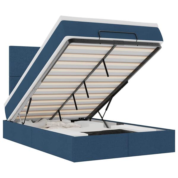 vidaXL Ottoman bed met matras 120x200cm stof blauw