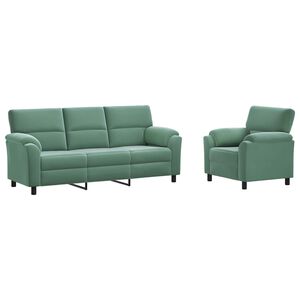 vidaXL Bankstel 2 pcs Zeegroen fluweel