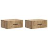 vidaXL Wandbeugel Bedkast 2 st Artisanaal eiken 49 x 34,5 x 20 cm