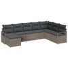 vidaXL Bankstel met kussen 8 pcs Grijs poly rattan