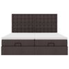 vidaXL Ottoman bed met matrassen en LED's 180x200cm stof donkerbruin