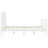 vidaXL Bedframe met hoofdbord massief hout wit 140x190 cm