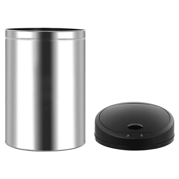 vidaXL Afvalpapier manden Zwart Roestvrij staal
