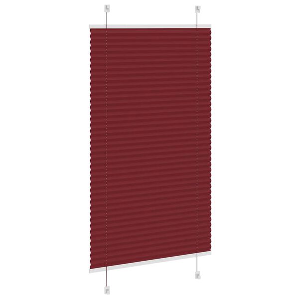 vidaXL Pliss&eacute; rolgordijn 75x100 cm stofbreedte 74,4 cm bordeauxrood