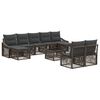 vidaXL Tuinbankenset 10 st Grijs poly rattan