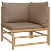 vidaXL 8-delige Loungeset met kussens bamboe taupe