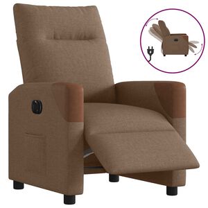 vidaXL Fauteuil verstelbaar elektrisch stof bruin