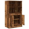 vidaXL Hoge kast 60x35,5x103,5 cm bewerkt hout oud houtkleurig