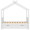 vidaXL Kinderbedframe met lade massief grenenhout wit 80x160 cm
