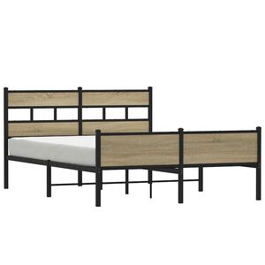 vidaXL Bedframe zonder matras metaal sonoma eikenkleurig 160x200 cm