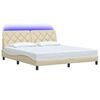 vidaXL Bedframe met LED zonder matras 180x200 cm stof cr&egrave;me
