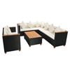 vidaXL 5-delige Loungeset met kussens poly rattan zwart