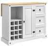 VidaXL Keukenopslag met lade Wit en Honing Was 112 x 70 x 91,5 cm