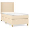 vidaXL Boxspring met matras stof cr&egrave;mekleurig 90x190 cm