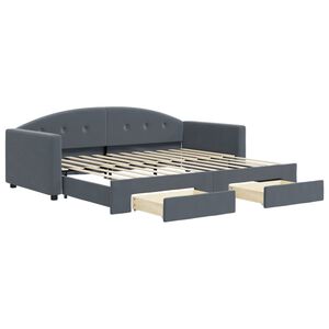 vidaXL Slaapbank onderschuifbed en lades 90x200 cm fluweel donkergrijs
