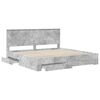 vidaXL Bedframe met hoofdeinde Beton Grijs 200 x 200 cm Bewerkt hout
