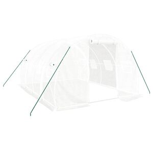 vidaXL Kas met stalen frame wit 12 m&sup2; 4x3x2 m