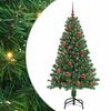 vidaXL Kunstkerstboom Groen 150 cm PVC en Staal en Kunststof