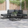 vidaXL Tuin Sofa Set met kussen 5 pcs Zwart Aluminium