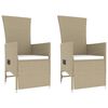 vidaXL 3-delige Loungeset poly rattan en staal beige