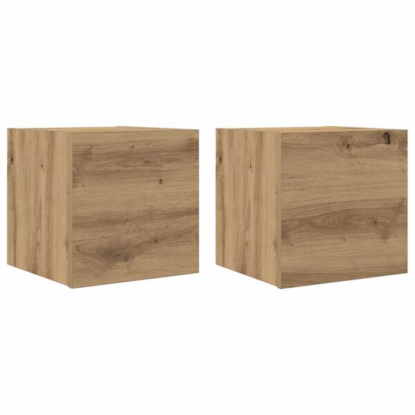 vidaXL Tv-wandmeubelen 2 st 30,5x30x30 cm artisanaal eikenkleurig
