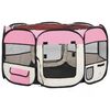 vidaXL Hondenren inklapbaar met draagtas 125x125x61 cm roze