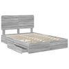 vidaXL Opslag bed met lade Grijs Sonoma 160 x 200 cm Bewerkt hout