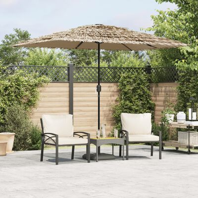 vidaXL Parasol met stalen paal 300x200x250 cm bruin