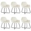 vidaXL Eetkamerstoelen 6 st fluweel cr&egrave;mekleurig