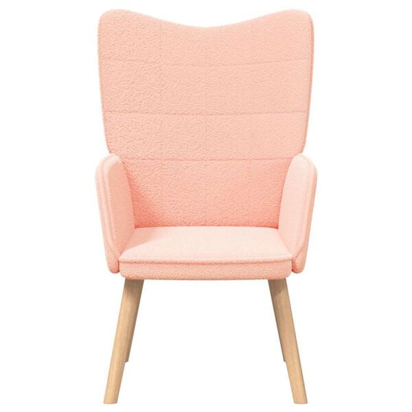 vidaXL Fauteuil Roze 62 x 67 x 95,5 cm Sherpa Stof