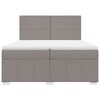 vidaXL Boxspring met matras stof taupe 200x200 cm