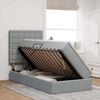 vidaXL Opslag bed met matras Lichtgrijs 90 x 200 cm Polyester