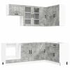 vidaXL Keukenblok LUCCA 8 pcs Betongrijs Bewerkt hout