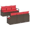 vidaXL Tuin Sofa Set met kussen 7 pcs Beige en Rood poly rattan