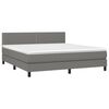 vidaXL Boxspring met matras en LED stof donkergrijs 160x200 cm