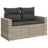 vidaXL 12-delige Loungeset met kussens poly rattan lichtgrijs