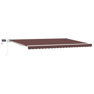 vidaXL Luifel handmatig uittrekbaar met LED 500x300 cm bruin