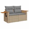 vidaXL 10-delige Loungeset met kussens poly rattan acacia beige